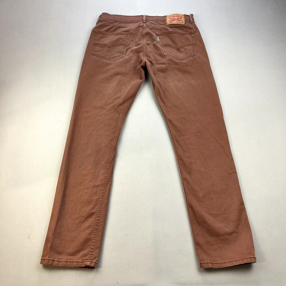 Levis 502 Pants Mens 34x34 Brown Chino Slim Fit Tapered Leg White Tab Cotton
